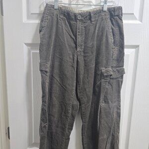 American Eagle Pants Womens Cargo Corduroy Brown 6 Baggy